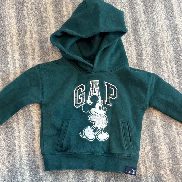 GAP Other - GAP Dark Green Kids Hoodie with Mickey Print